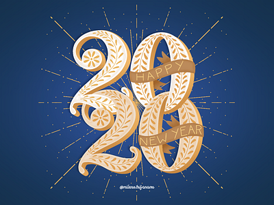 2020 Happy New Year | Lettering 2020 blue bulgaria bulgarian happy new year happy new year 2020 illustration ipad lettering new year procreate type typography