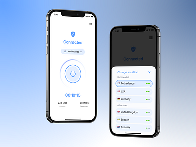 VPN App Concept app connection internet ios mobile design privacy secure ui vpn vpn app