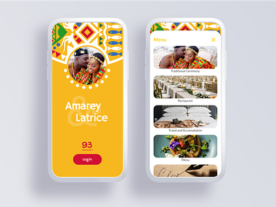 African wedding app africa afro app app concept app designer app dfesign bride bride groom clean groom minimalistic mobile modern orange ui design ux ux design vivid wedding yellow