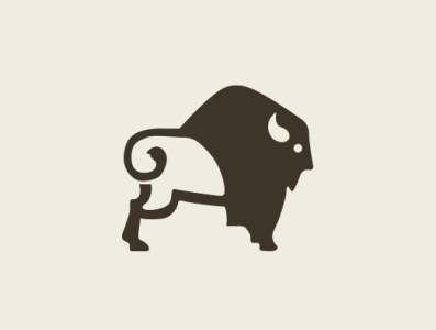 Bulling arround animal bison brown buffalo bull design horn illustration taurus vector