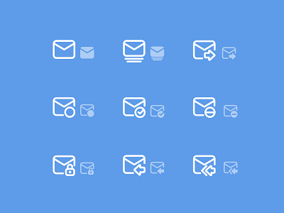 Mail Icon Set app branding clean interface icons email email client icon iconography mail mail icon mobile mobile app design outline pictogram pictogram set set stroke symbol ui ux vector