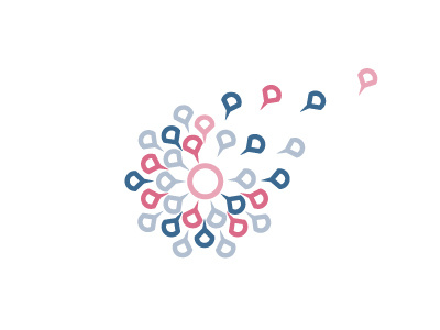 Dandelion's wish dandelion flat design flower logo logo concept movement swiss vector