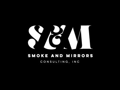 Smoke & Mirrors ampersand black and white branding identity logo sm smoke and mirrors type typography