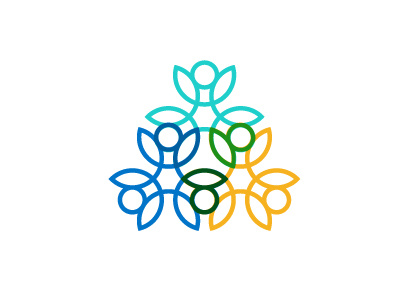 Linked Logo design floral icon identity linked logo minimal nature pattern petals