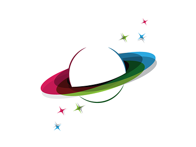 Kaleido-Planet consellation icon kaleidoscope logo overlay planet rainbow star vector