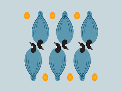 Six geese a-laying 12 days of christmas eggs flat design geese illustration pattern vector