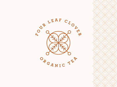 Four Leaf Clover brand branding clover flower geometric icon line logo minimal modern organic tea