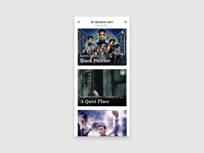 Movie Site invision studio ui