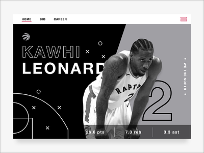 Kawhi basketball design nba ui web web design website