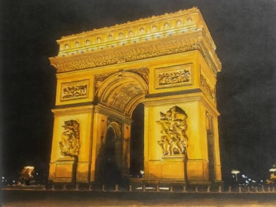 Arc de Triomphe manual render design illustration