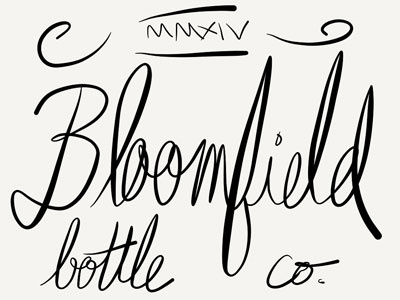 Bloomfield Bottle Co. lettering