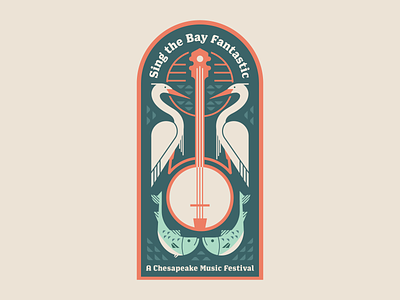Sing The Bay Fantastic badge badge design bass bird logo music music festival