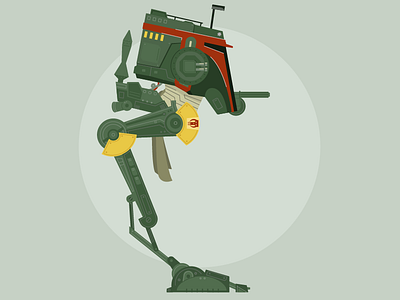 Fett V At-St at st boba fett illustration star wars vector