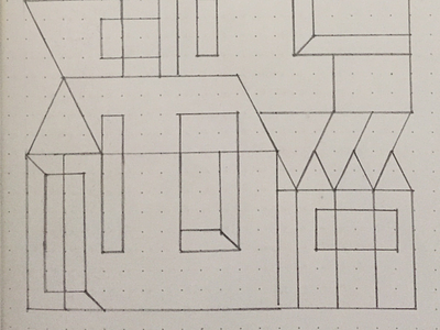 Mi Casa Es Su Casa Sketch abstract geometric house illustration pattern renderedthreads
