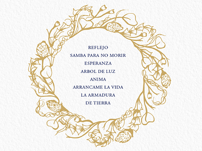 Ka Malinalli's Reflejo Album Cover (back) album cover floral illustration lettering renderedthreads