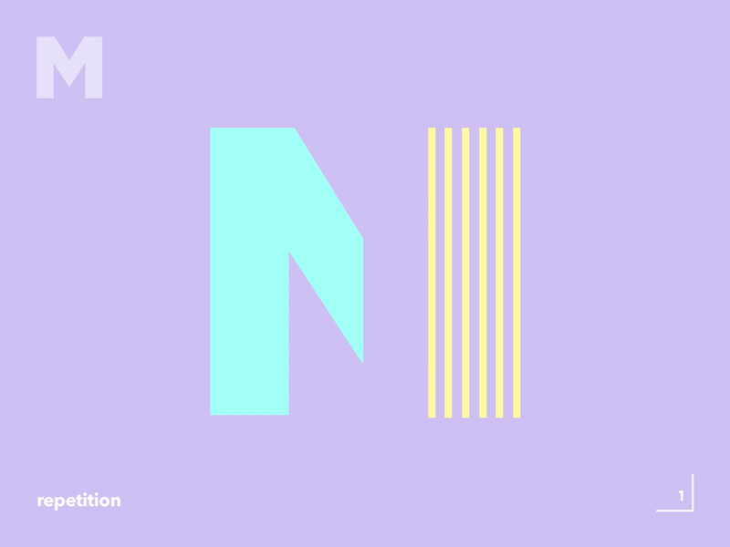 Neon Basics M1 animation principle renderedthreads repetition typography