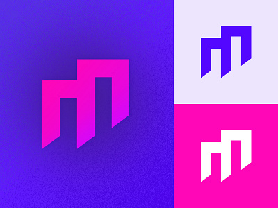 Noisy M architectural letter logo m renderedthreads vector