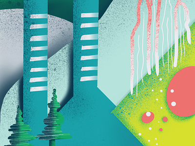 001 / Submerged Cities 100daysproject daissydesigns illustration iphonexs procreateapp wallpaper