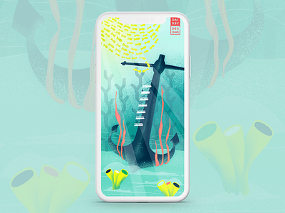 011 / Submerged Cities 100daysproject daissydesigns illustration iphonexs procreateapp wallpaper