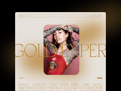 Maya Jewelry - Gold Experience design editorial homepage layout minimal serif type typography web design website