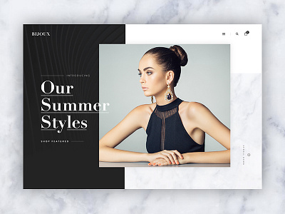 Bijoux clean design ecommerce jewelry layout minimal serif typography ui ux web design website