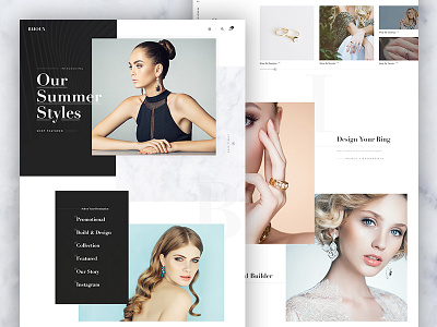 Bijoux Website clean design ecommerce jewelry layout minimal serif typography ui ux web design website