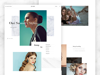 Lusso Website clean design ecommerce jewelry layout minimal serif typography ui ux website