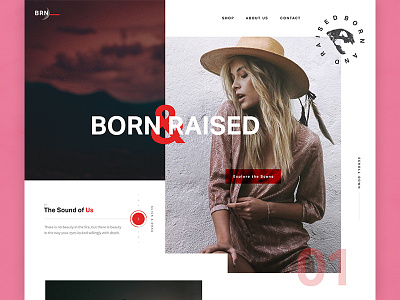 Born & Raised clean design ecommerce fashion layout minimal type typography ui ux web design website