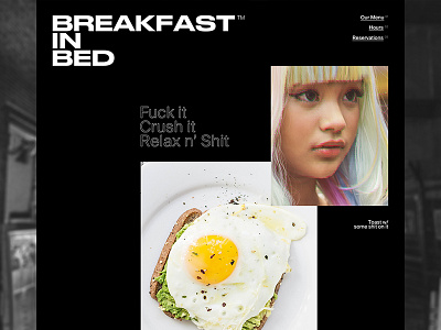 Breakfast in Bed breakfast clean design editorial grid layout minimal type typography web design