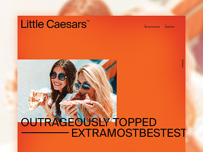 Little Caesars clean design editorial grid layout minimal pizza type typography ui ux web design
