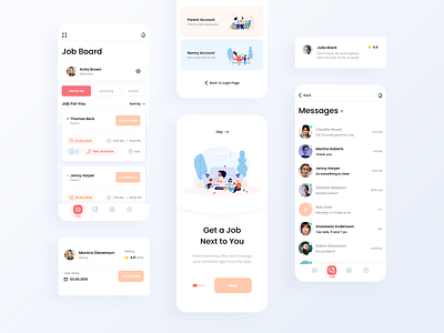 Nanny app UI/UX by Travi Agency on Dribbble