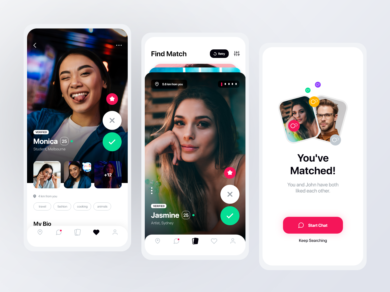 Dating App - Mobile UI/UX design by Travi Agency on Dribbble