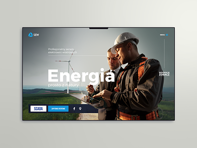 Eco energy banner blue branding company branding corporate ecology energy home page industry landing page layout minimal mockup site site launch theme turbine webdesign website windmill