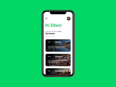 Travel app design