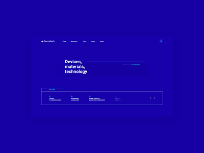 Nanotechnology website - homepage. branding design front page homepage landing page minimal modern ui ux webdesign