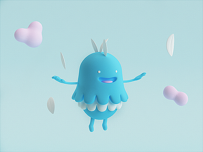 Tomy 3d blue c4d character design graphicdesign illustration render visual vray