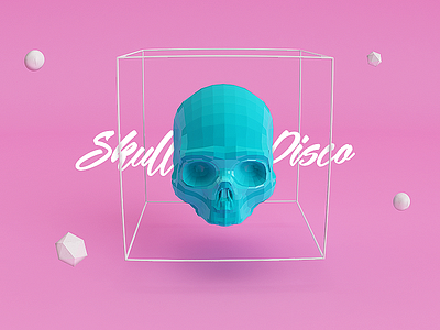 Skull Disco c4d character design flat graphicdesign illustration lettering skull vector visual wip