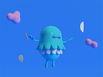 Nubes 3d blue c4d character design graphicdesign illustration render visual vray