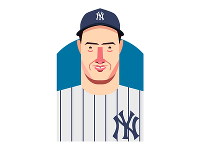 Joe DiMaggio | Famous Baseball Players art baseball character design digital dribbble flat illustration invites retro texture vector