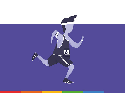 Color Run app branding character clean concept design dribbble flat icon illustration invites minimal