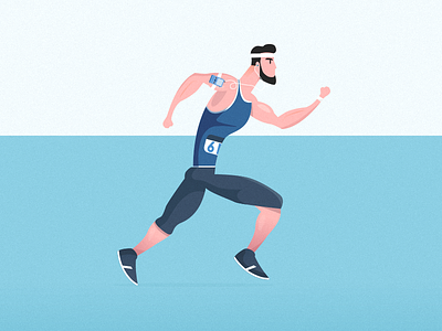 Run art character color design digital dribbble flat food illustration invites minimal run sports texture vector