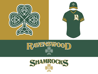 Ravenswood Shamrocks baseball baseball logo branding design digital art identity illustration illustrator logo sports branding sports logo t shirt design t shirt design vector team logo