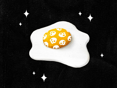 Bad Egg bad death egg illustration pattern skull space stars white yellow yolk