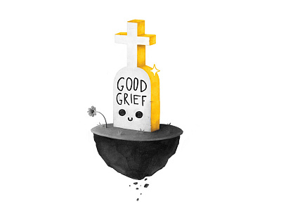 Good Grief cute death gold good goodgrief grave grief kawaii yellow