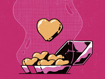 My type of Valentine's day gift chicken nuggets design funny illustration love valentine day