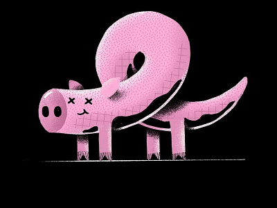 Pig cute design handdraw illustration pig texture