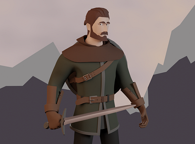 Knight Mercenary 3d blender character character design illustration knight middle ages render