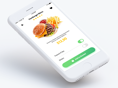 Food Delivery App - Product Screen app basket delivery detail food hamburger order product