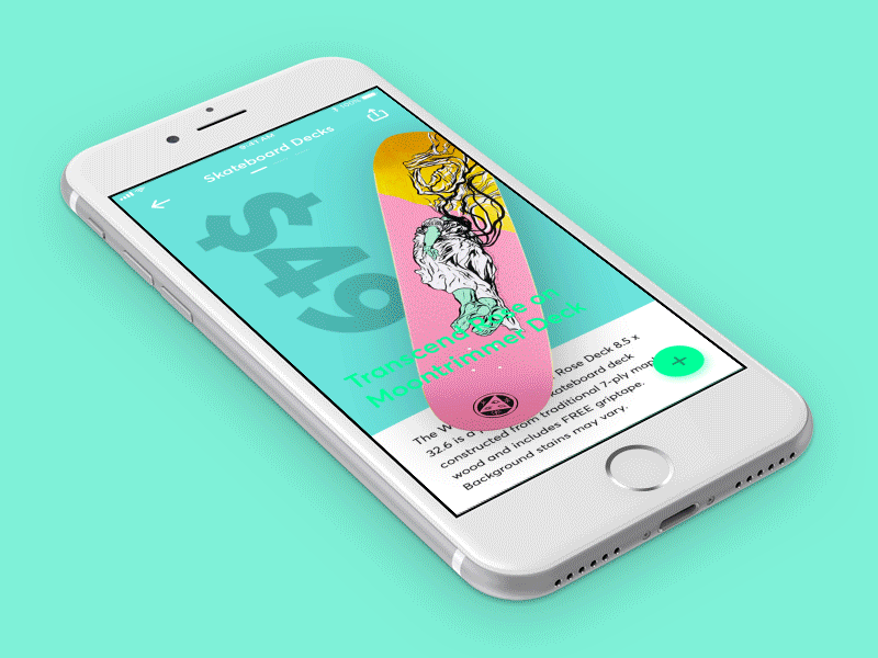 Mobile UI Exercise deck ios mobile product skateboard