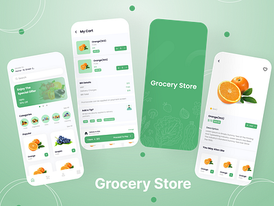 Grocery Application app design graphic design ui ui design
